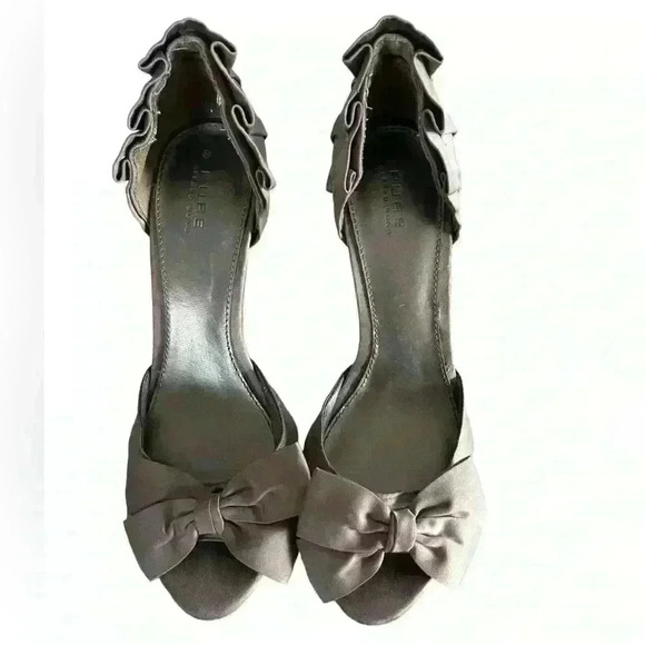 Alfred Sung Satin Heeled Formal with Bow Wedding Party Shoes size 8 women’s - Picture 4 of 6